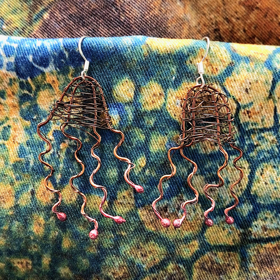 Aly de Groot Jellyfish Earrings - Rust