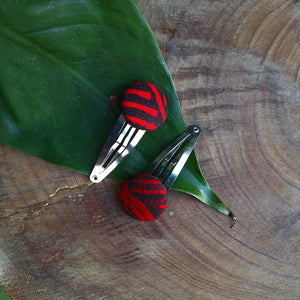 Bella & Reg Hair Clips: Wajijapi Red