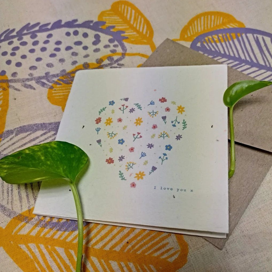 Nurturing Nature Cards: Floral Heart Plantable Card