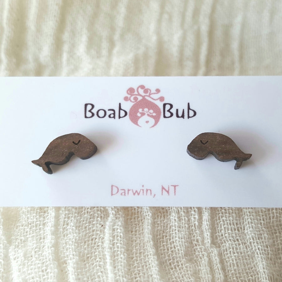 Boab Bub Wood Earrings - Dugong