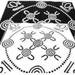 Load image into Gallery viewer, Starwin Social Enterprise, Aboriginal Mats - Gatherings Black 1.8 x 1.8m
