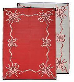 Starwin Social Enterprise, Aboriginal Mats - Tracks Red 2.7 x 1.8m