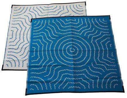 Starwin Social Enterprise, Aboriginal Mats - Water Dreaming Blue 1.8 x 1.8m