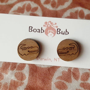 Starwin Social Enterprise, Boab Bub Wood Earrings - Croc Circle