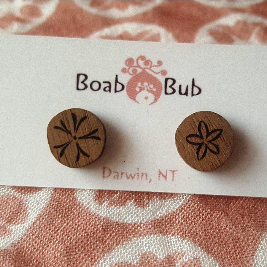 Starwin Social Enterprise, Boab Bub Wood Earrings - Sand Dollar